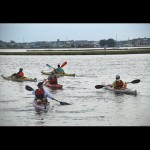 Several of the kayakers are pictured leaving a Fenwick Island marina on Tuesday morning. Photos by Shawn Soper