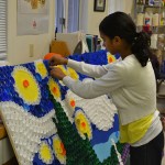 Puja Jani uses plastic caps to depict van Gogh’s Starry Night painting.