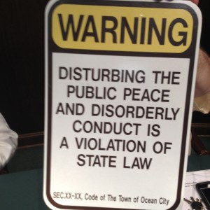Ocean City Approves Signs Warning Against Disturbing Peace, Disorderly Conduct
