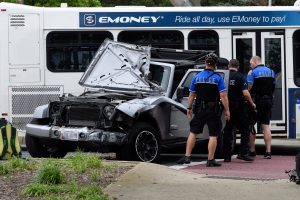 Jeep Ran Red Light, Causing Morning Collision With Bus