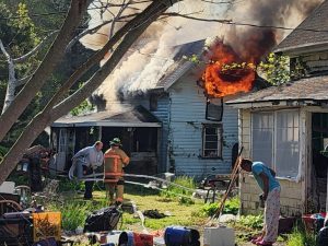 Three Individuals Jump Out Of Burning Home