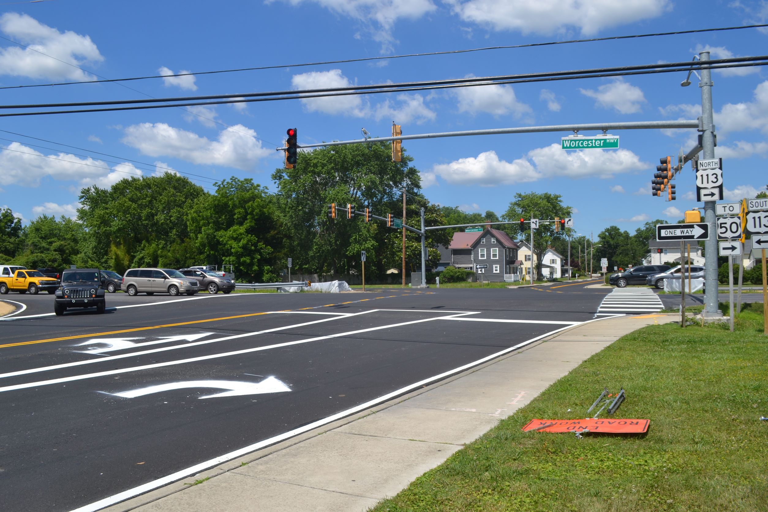 Improved strips, work almost complete at the intersection of Route 113
